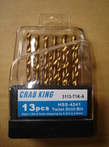 *鑫森五金二店*13支組高速鋼(HSS)鍍鈦鑽頭(1.5-6.5mm)@一般家庭工具箱備用@