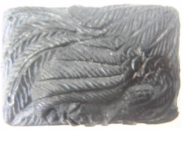 黑色石雕印章[鳳](不明黑色石，刻[吉祥如意]章，約3.4 x 2.3 x 4.1公分)