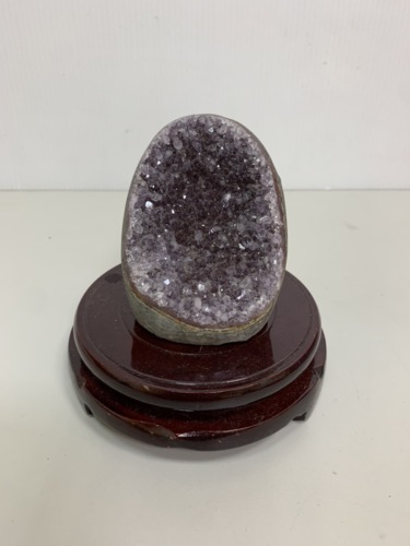 香榭二手家具*巴西天然異象紫水晶片(重量0.39kg/附底座)-天然礦...
