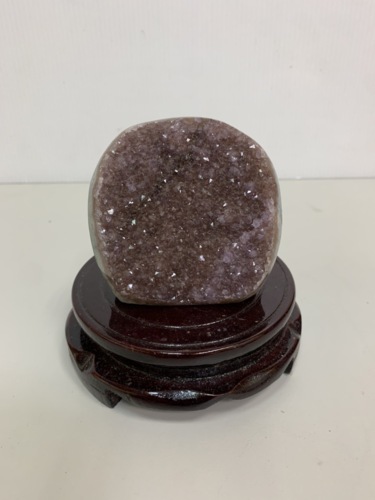 香榭二手家具*巴西天然異象紫水晶片(重量0.44kg/附底座)-天然礦...