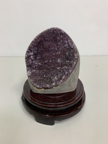 香榭二手家具*烏拉圭天然異象紫水晶片(重量0.74kg/附底座)-天然...