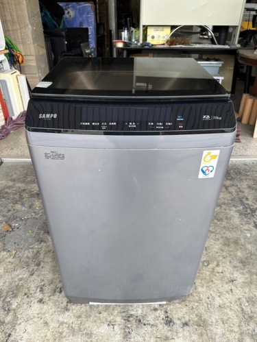 香榭二手家具*SAMPO聲寶 11公斤直驅變頻洗衣機-型號:ES-C11DA -直立式-單槽洗衣機-中古洗衣機-2021