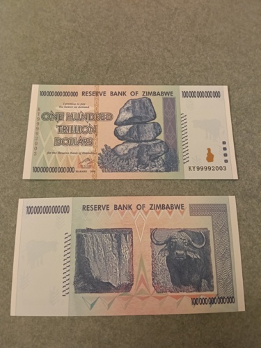 Zimbabwe辛巴威100兆紀念鈔ZWL