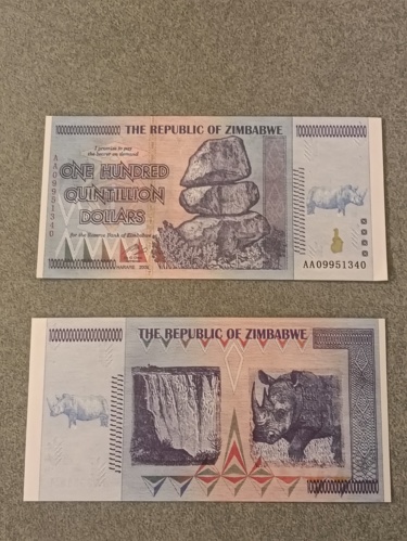 Zimbabwe辛巴威100京紀念鈔ZWL