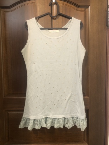 ROSEMAYR廠商寄賣-Z4997蘋果綠色系下擺拼接蕾絲背心展示品