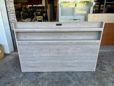 香榭二手家具*全新品灰橡木色標準雙人5尺插座式充電床頭片(木心板)-床...