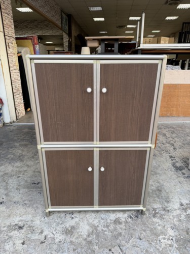 香榭二手家具*胡桃木紋四門3尺輕量鋁合金收納櫃-鋁櫃-置物櫃-電器櫃-...