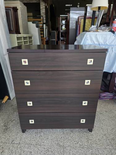 香榭二手家具*簡約胡桃木2.6尺四斗櫃-抽屜櫃-衣櫃-衣櫥-斗櫃-矮櫃...