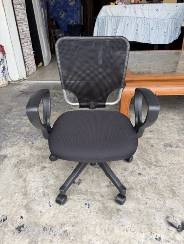 香榭二手家具*黑色雙扶手網背辦公椅-電腦椅-電競椅-業務椅-升降椅-開...