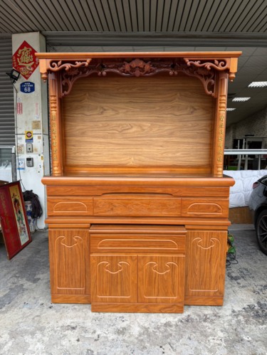 香榭二手家具*原木色半實木5尺8上下座神櫥-祖先桌-上蓋神桌-神明桌-...