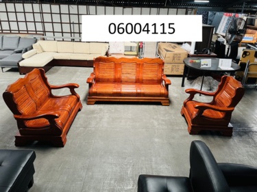 【太順二手傢俱生活館】二手/中古柚木色1+2+3木組椅木製沙發實木椅子...